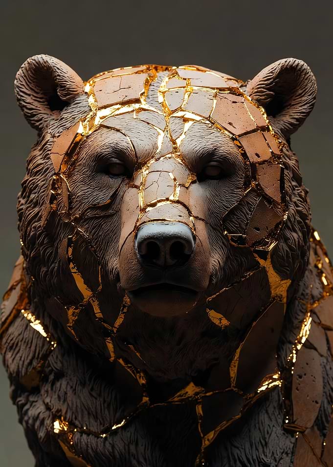 Kintsugi Bear Sculpture