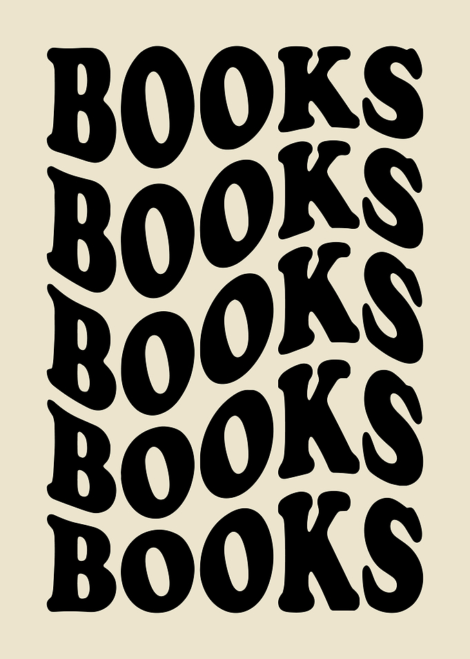 Retro Books Text Art