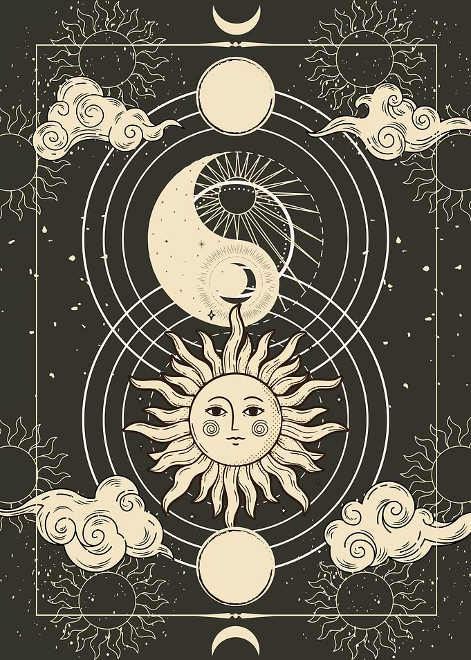 Celestial Sun and Moon Yin Yang