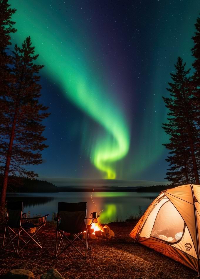 Camping under the Northern Lights