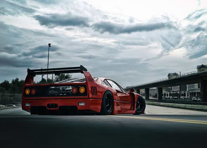Red Ferrari F40 Rear View