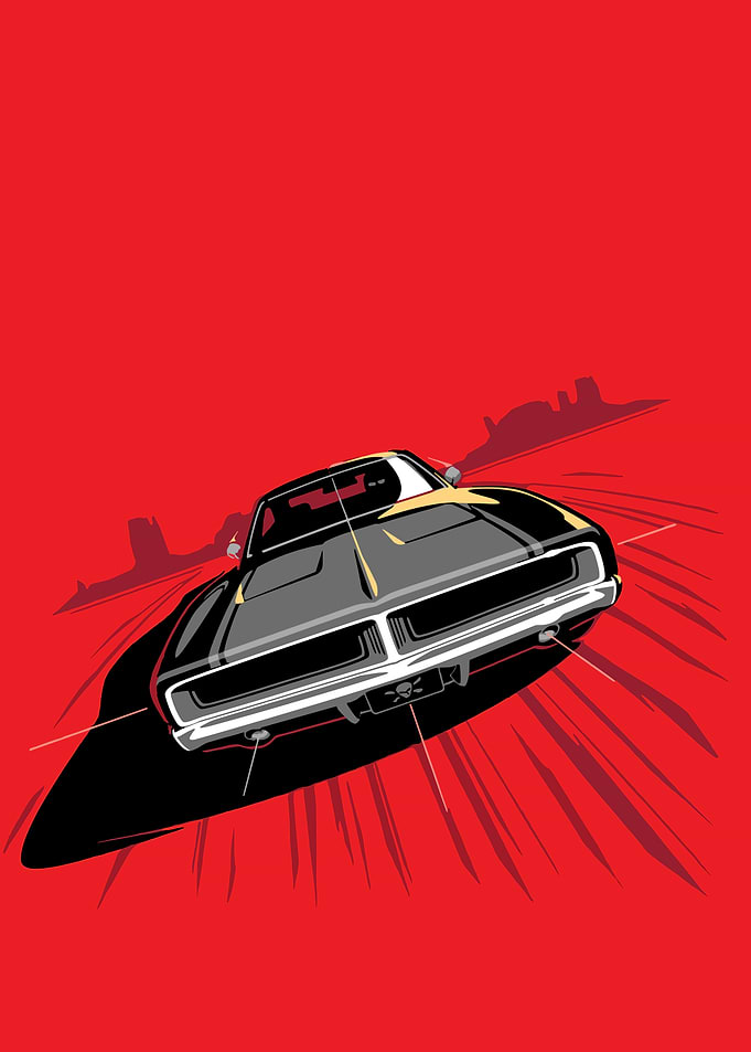 Classic Muscle Car Speeding