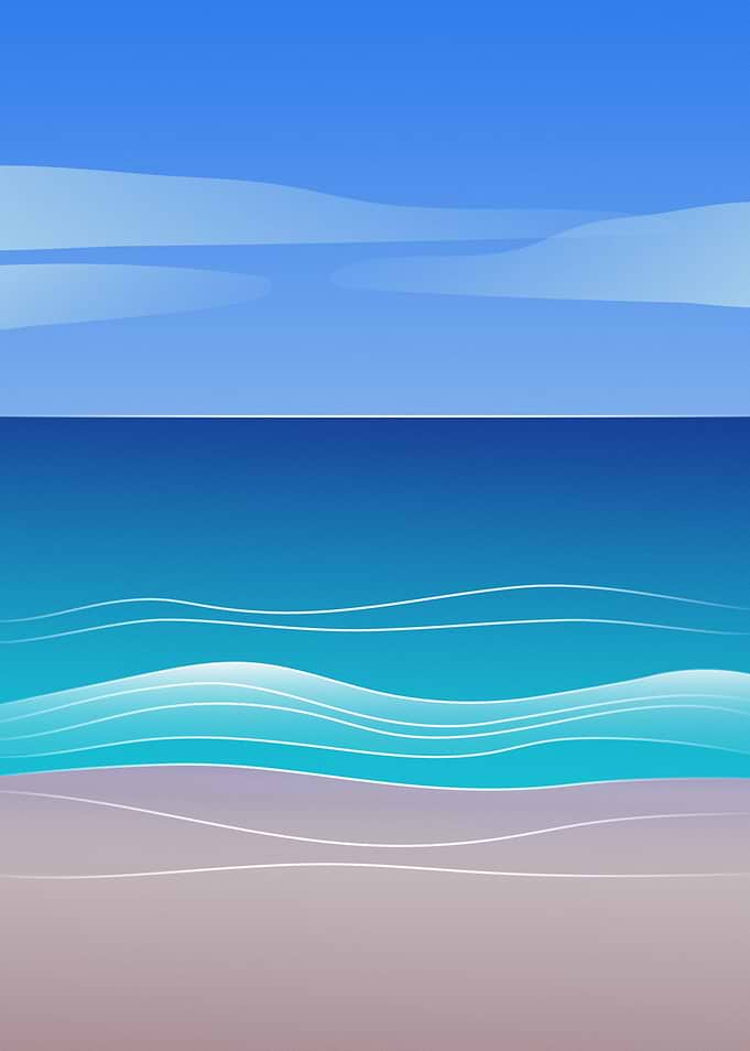 Minimalist Beach and Ocean