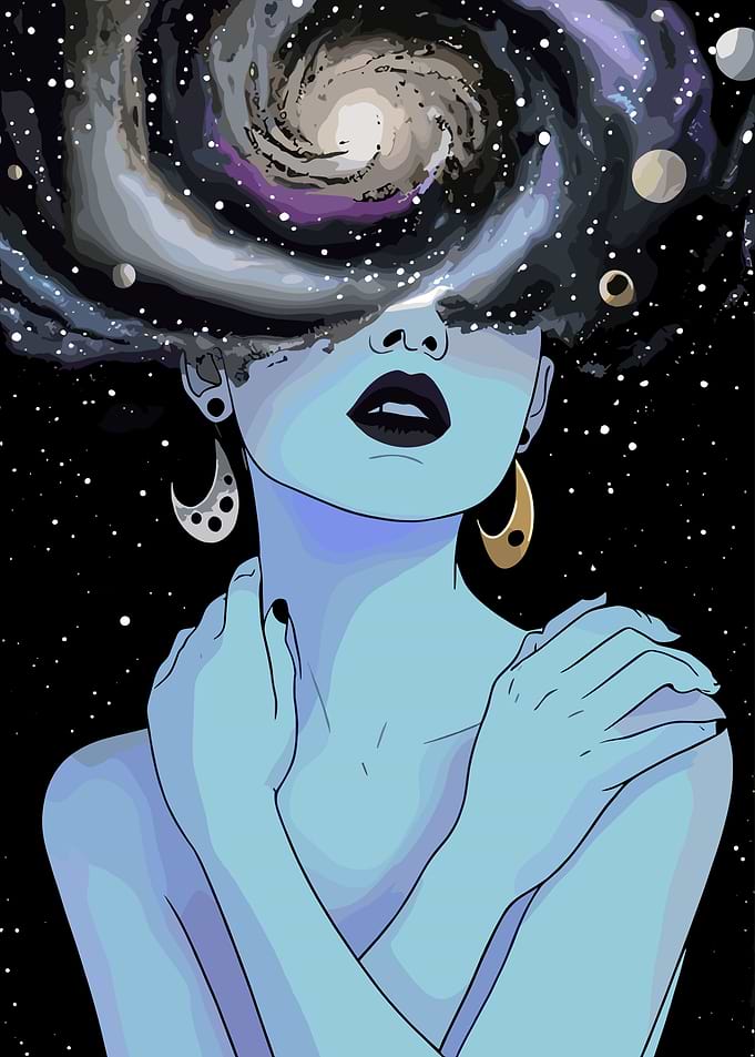 Woman with Galaxy Hair