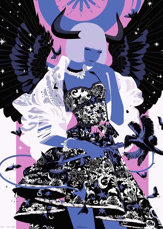 Gothic Angelic Figure in Ornate Dress