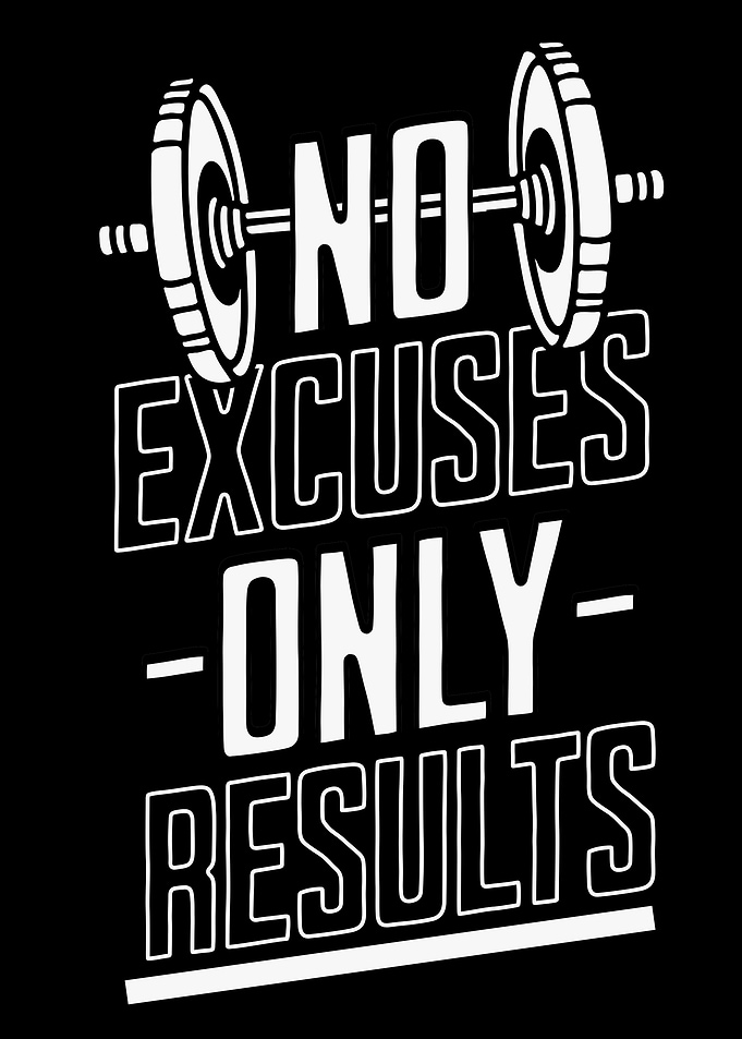 No Excuses Only Results Gym Art