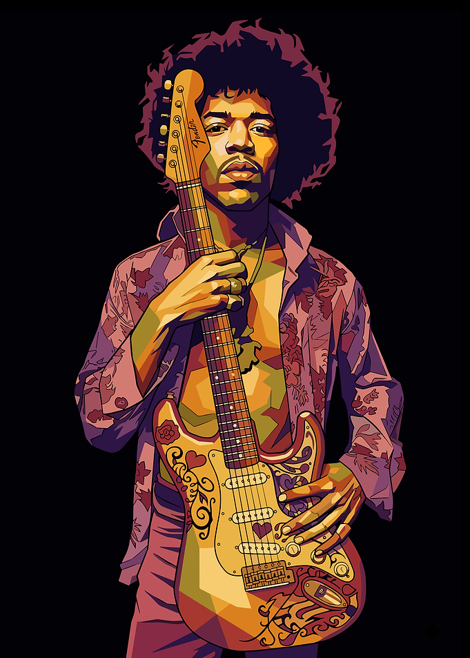 Jimi Hendrix with Electric Guitar