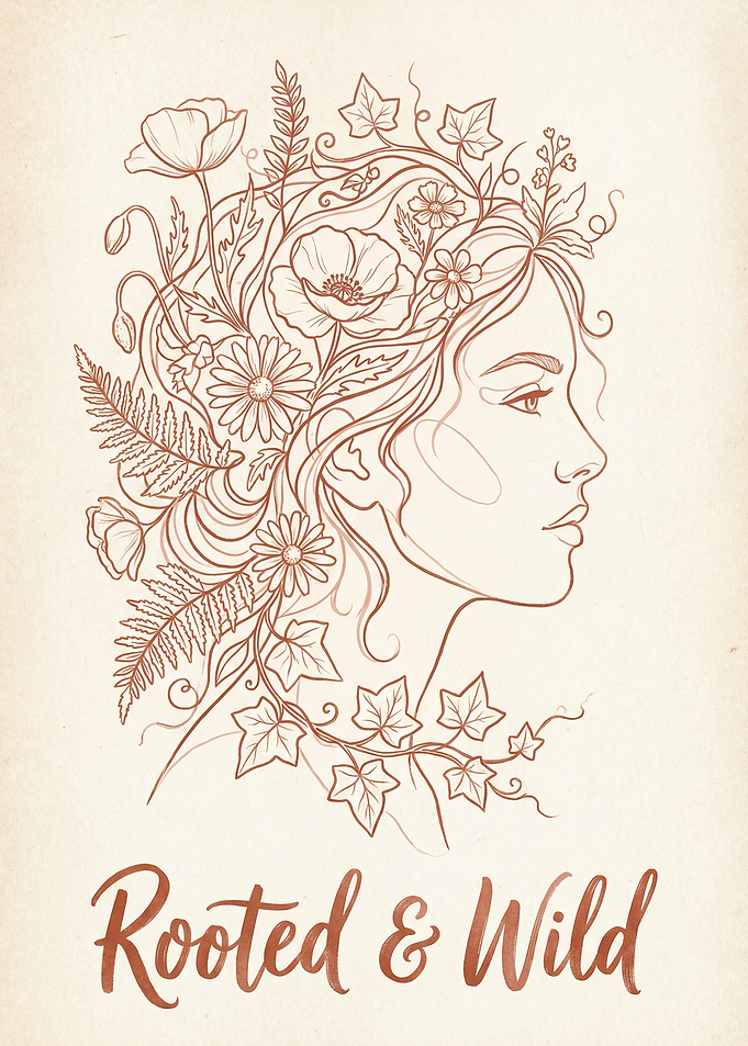 Rooted & Wild Woman with Flowers