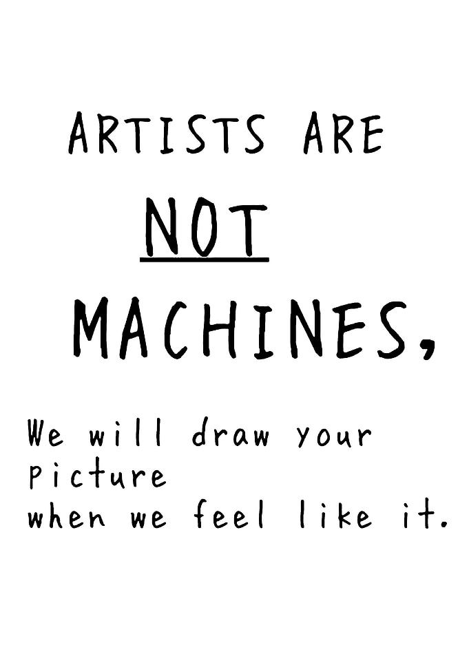 Artists are not machines text art