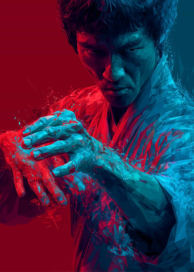 Bruce Lee Low Poly Art