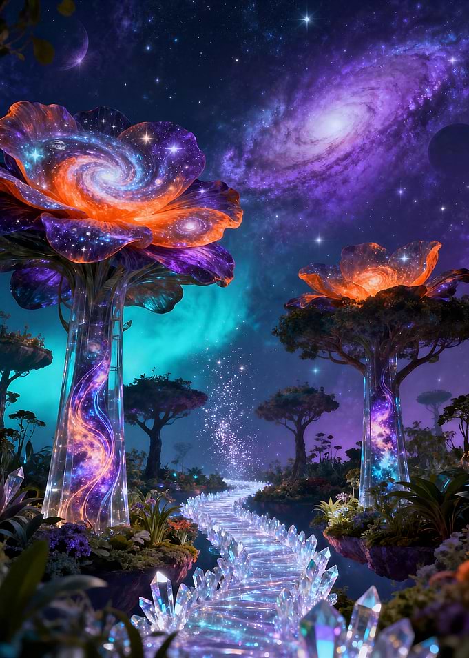 Cosmic Floral Landscape