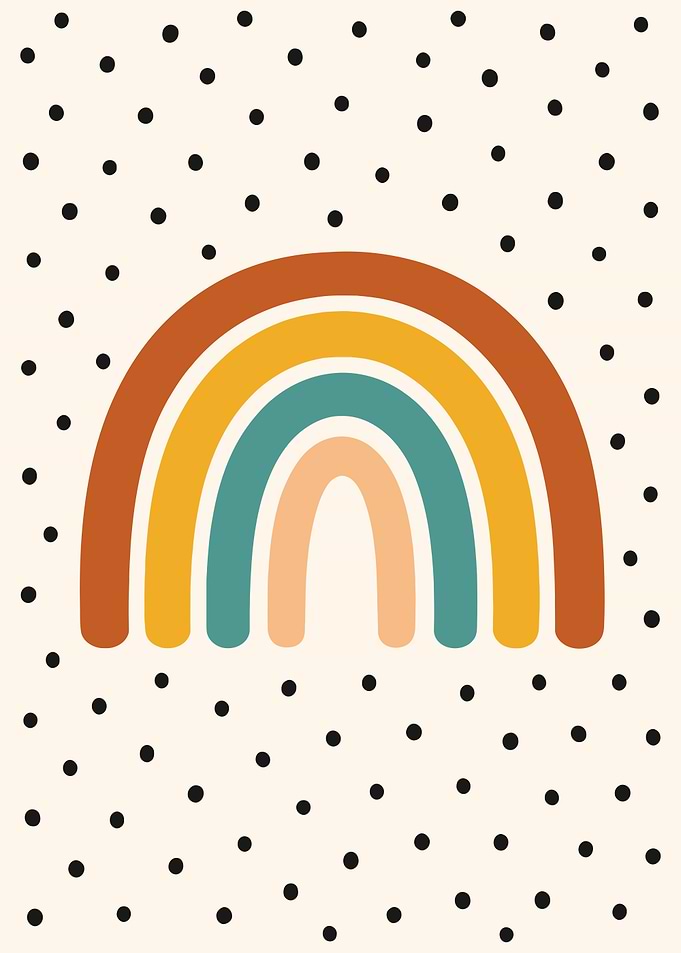 Boho Rainbow with Polka Dots