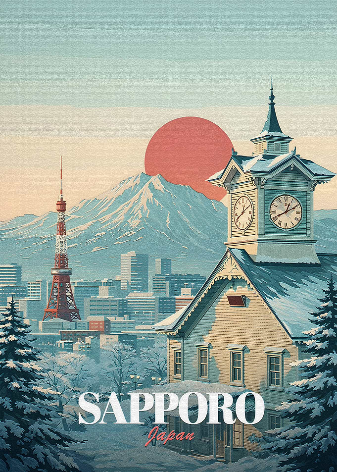 Sapporo Japan Winter Scene