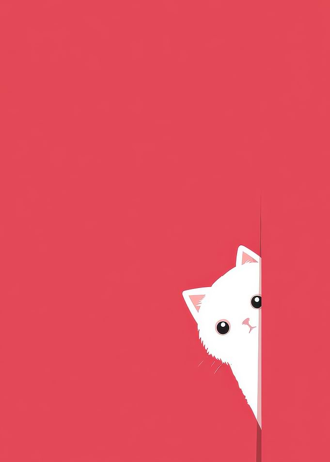 Peeking White Cat