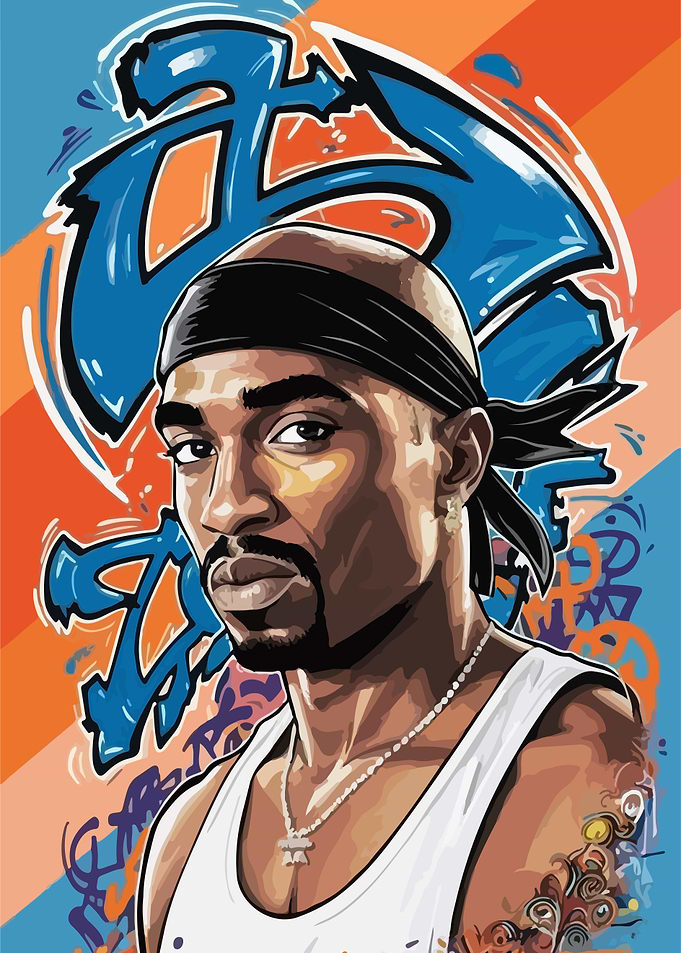 Tupac Shakur Graffiti Art