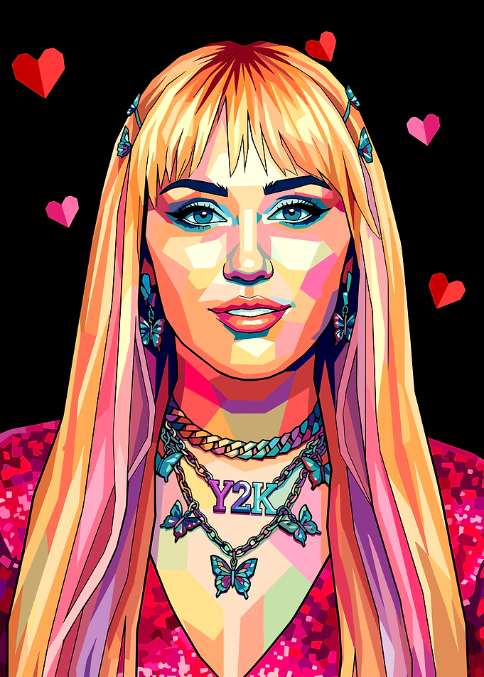 Pop Art Portrait of a Miley Cyrus
