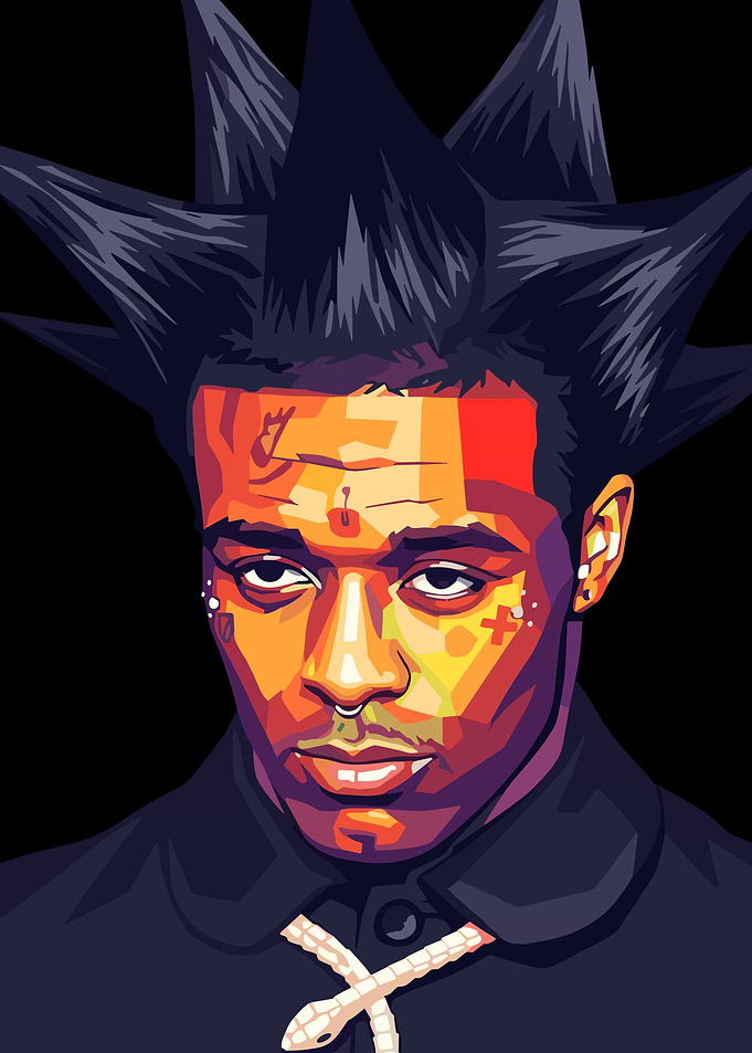 Pop Art Portrait of Rapper Lil Uzi Vert