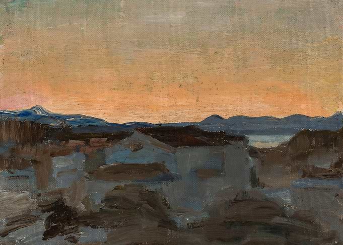 Sunset over a Coastal Town