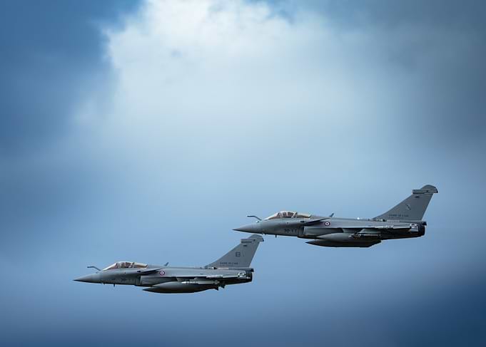 Two French fighter jets flying