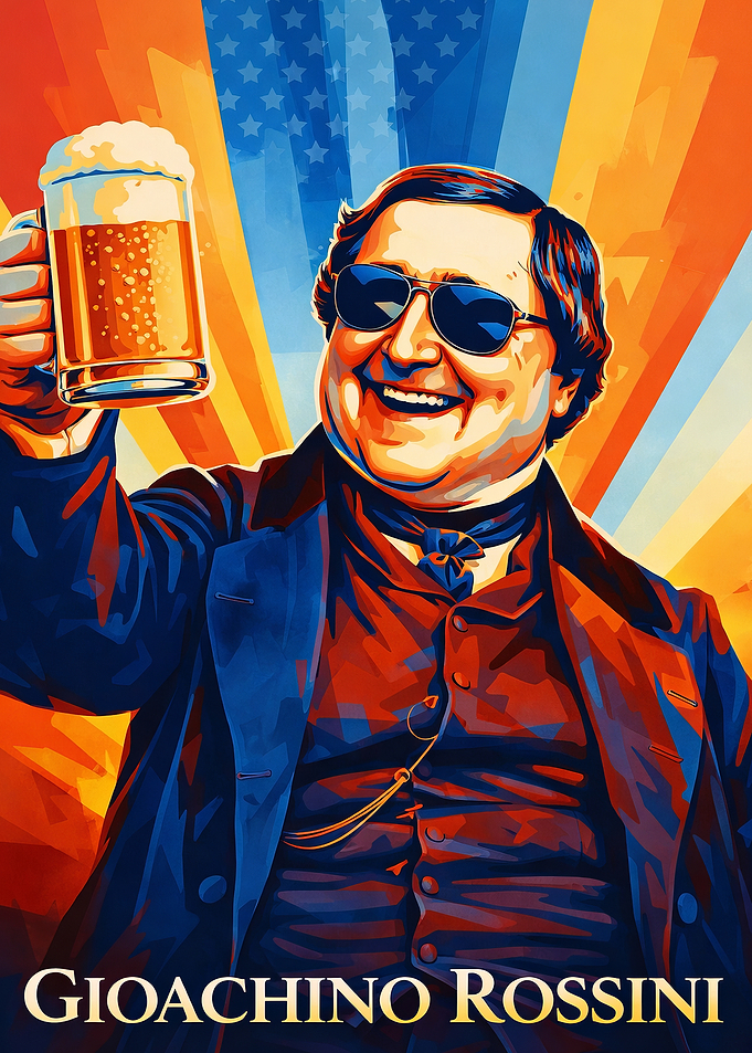 Gioachino Rossini with Beer