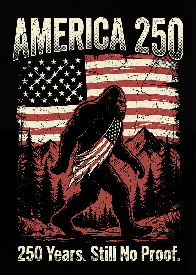 Bigfoot and American Flag