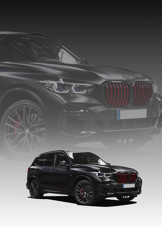 Black BMW X6 with Red Grille