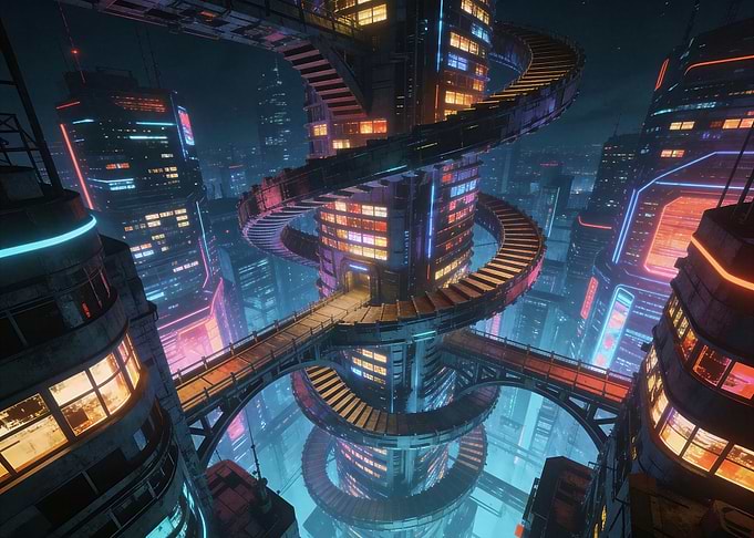 Neon Spiral Sector