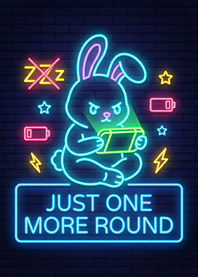 Neon Bunny Gamer