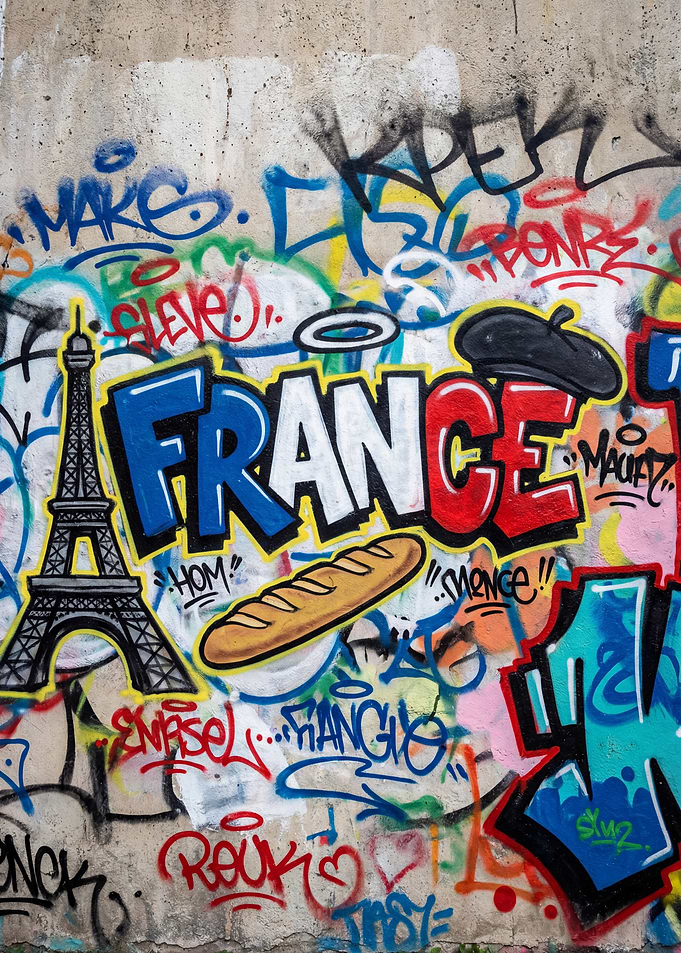 Graffiti of France with Eiffel Tower