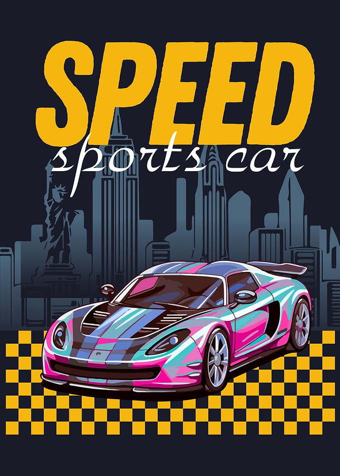 Speed Sports Car in Cityscape