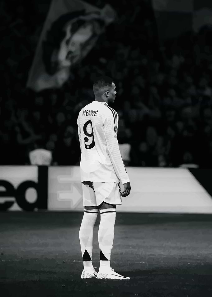 Soccer Player Mbappé with Number 9