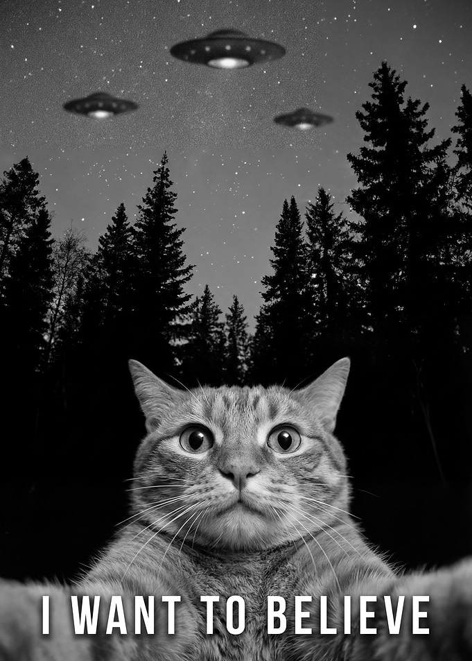 Cat Wants to Believe UFOs
