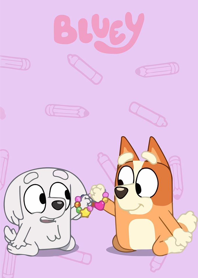 Bluey and Bingo with Friendship Bracelet