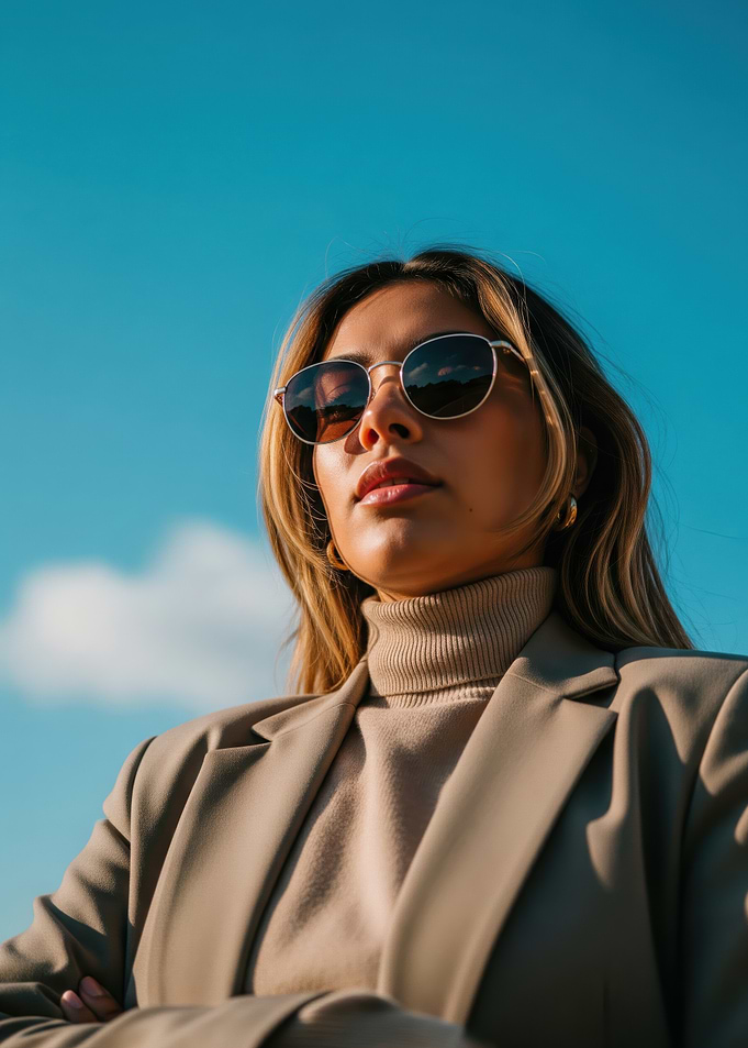 Woman in Sunglasses and Blazer