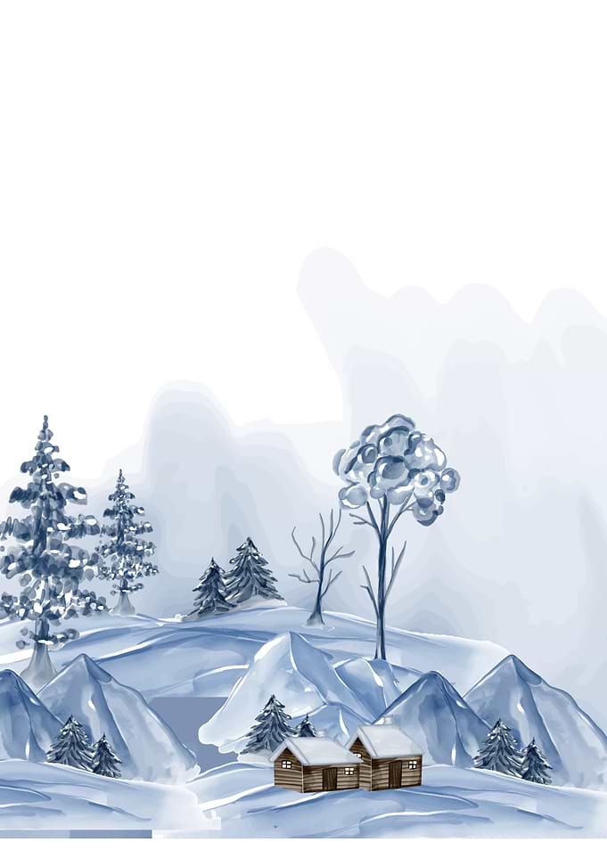 Winter Cabin Landscape