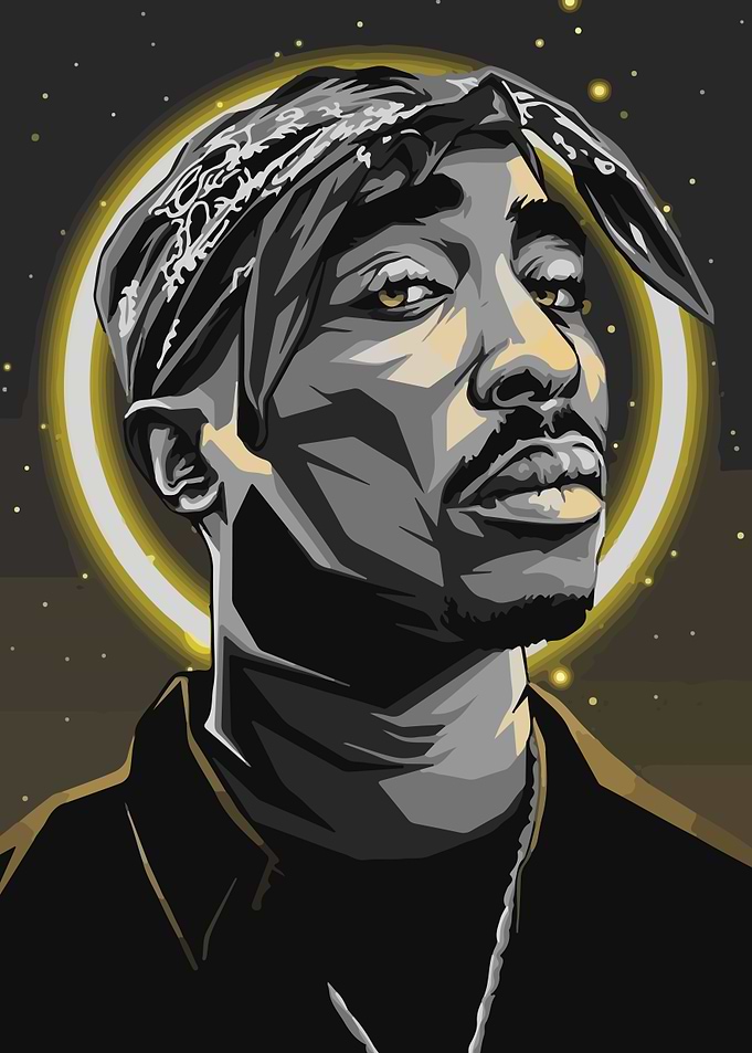 Tupac Shakur Portrait with Halo