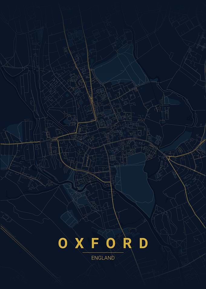 Oxford England Map Poster