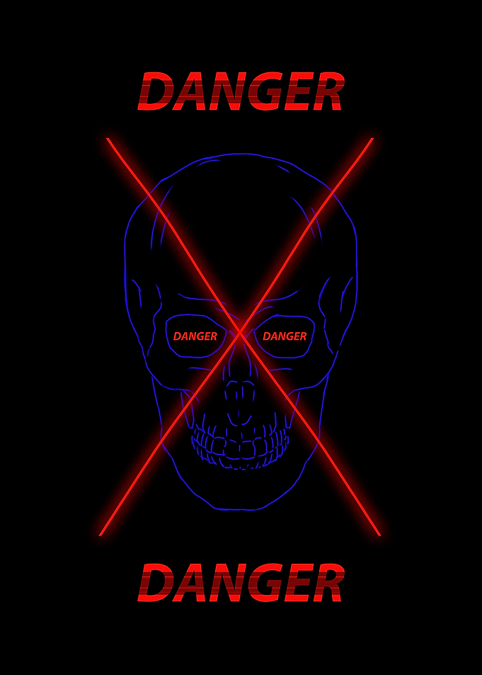 Danger Skull with Red X