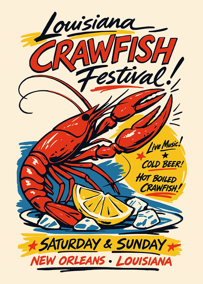 Louisiana Crawfish Festival Poster