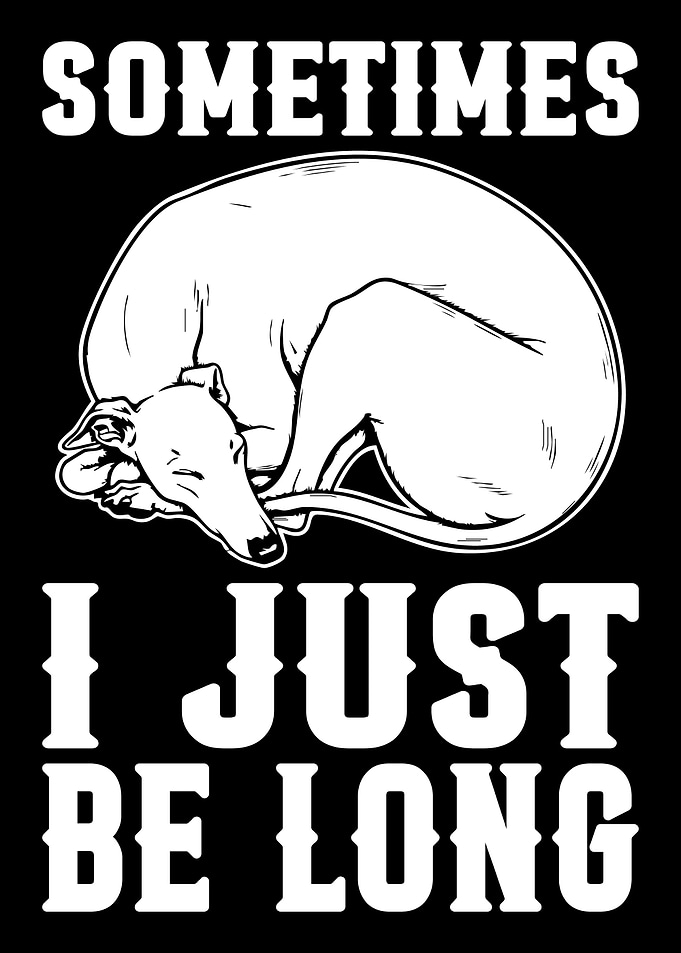 Funny Greyhound Dog Sleeping Text Art