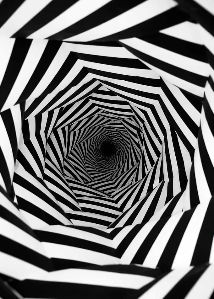 Black and White Spiral Tunnel