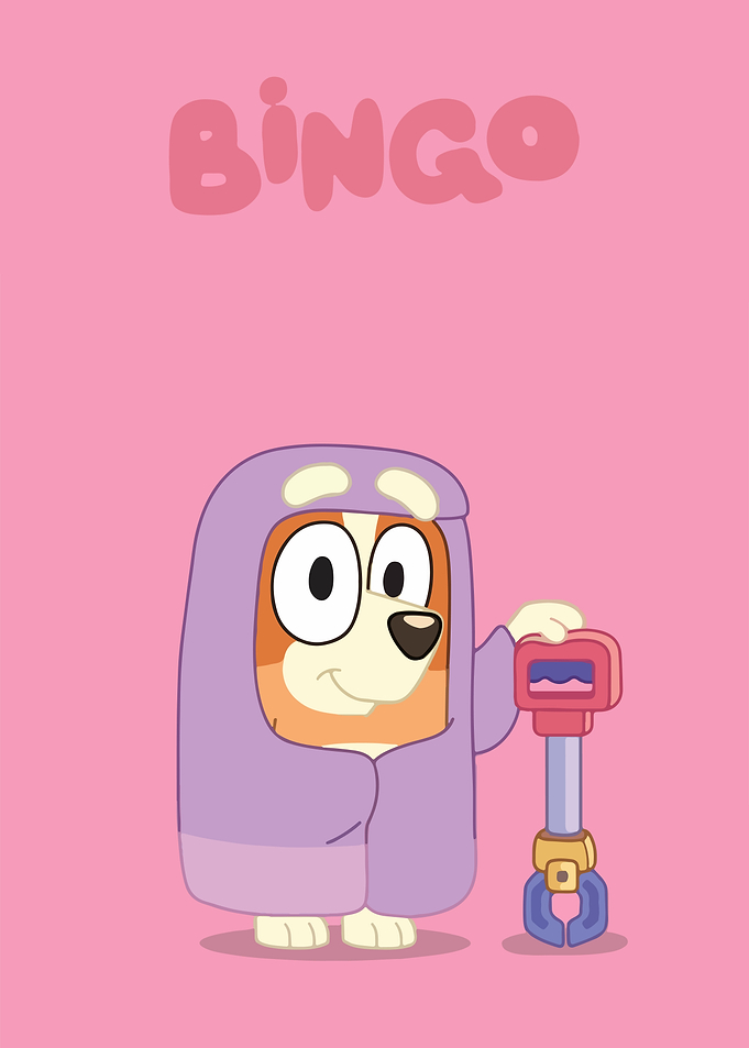Bingo from Bluey with a Claw Toy