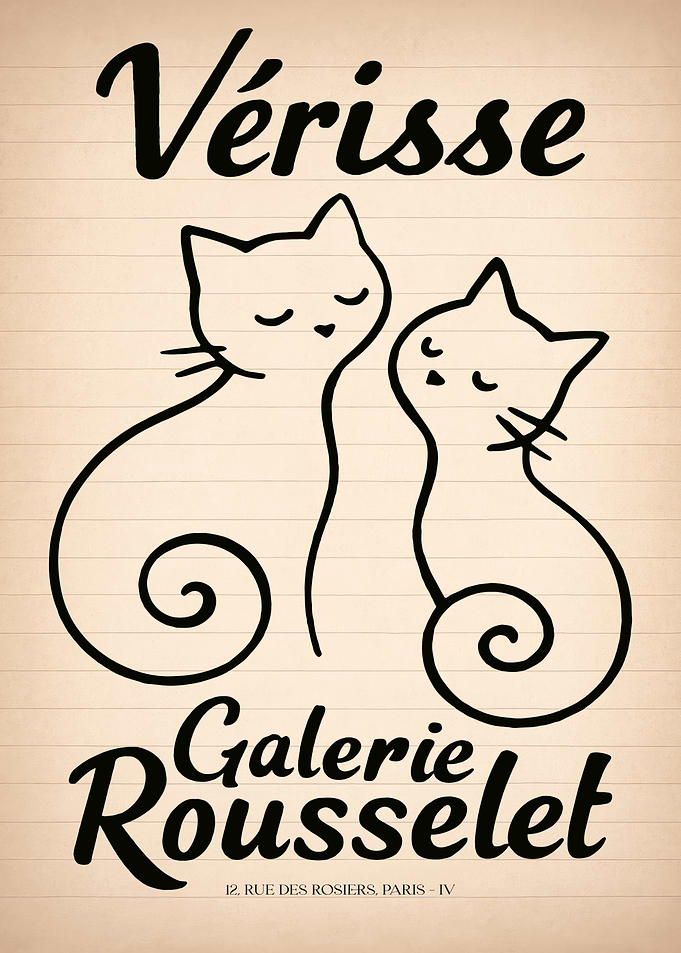 Vintage Poster with Two Cats