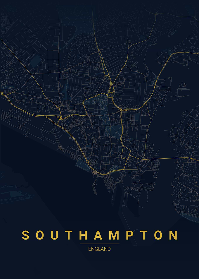 Southampton England Map Poster