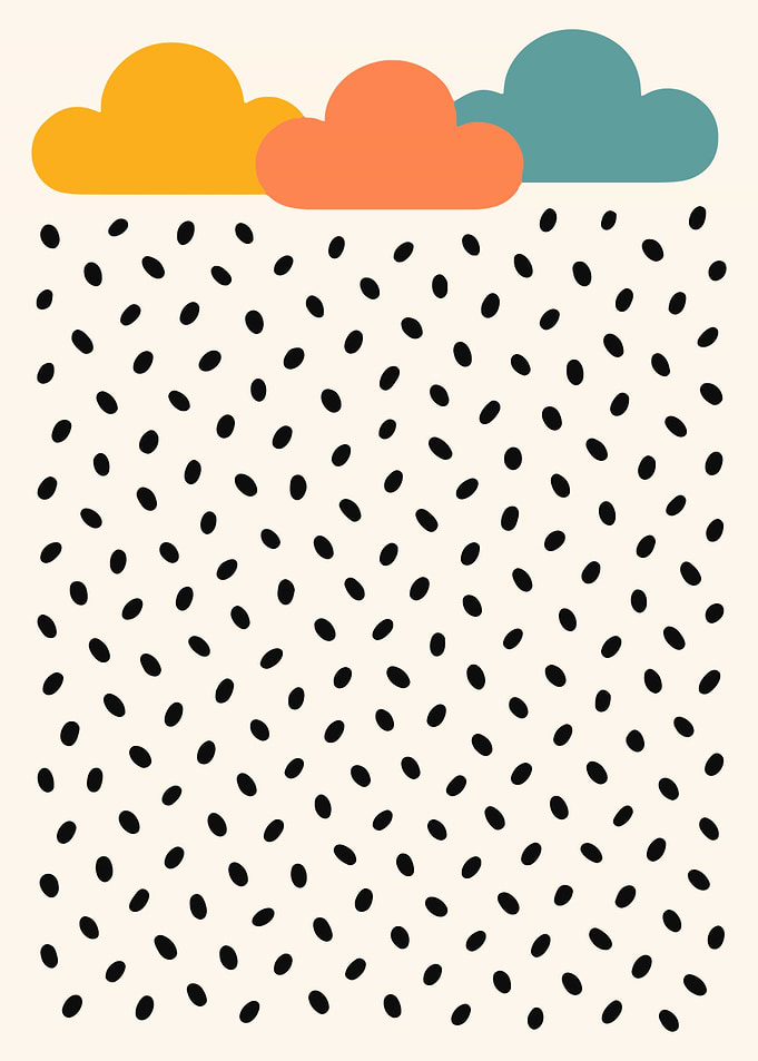 Cute Clouds Raining Black Dots