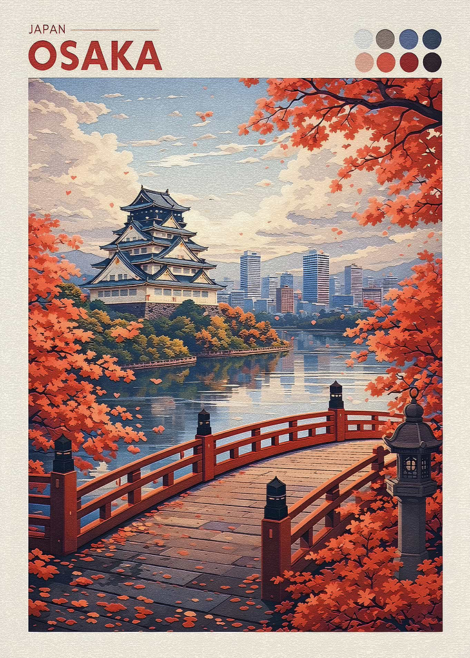 Osaka Castle in Autumn