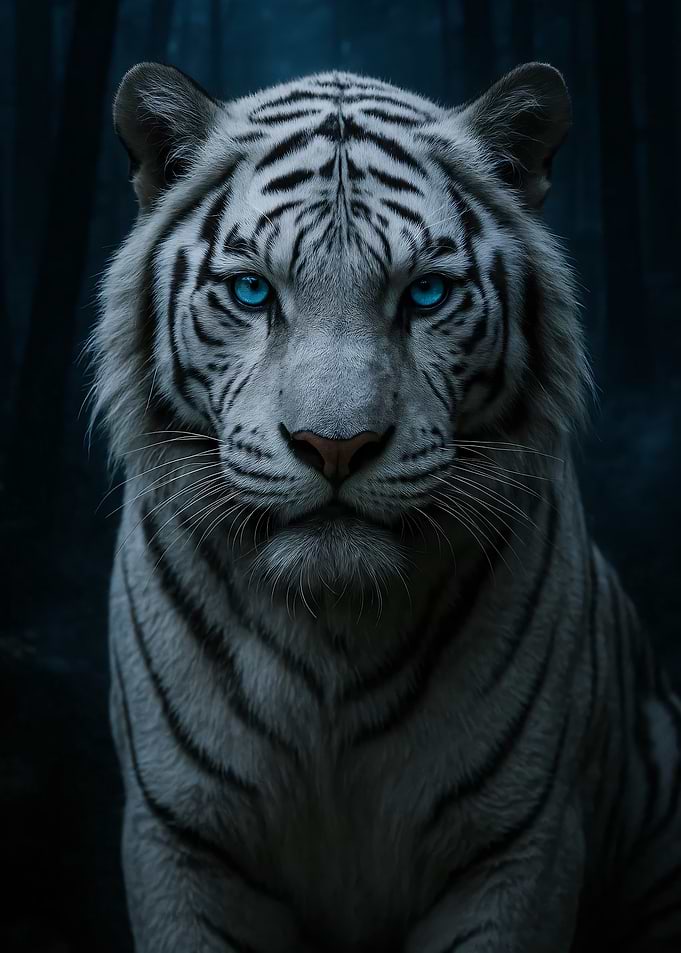 White Tiger with Blue Eyes