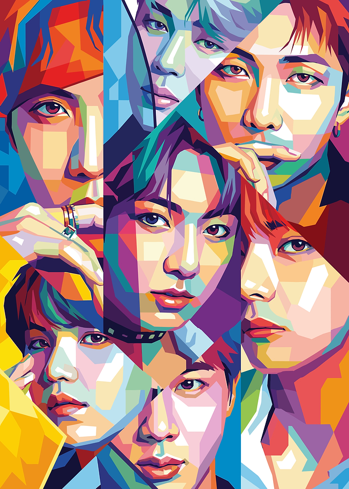 BTS Pop Art Portrait Collage
