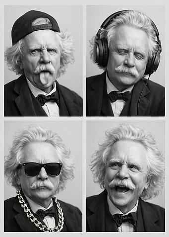 Mark Twain in Four Fun Poses