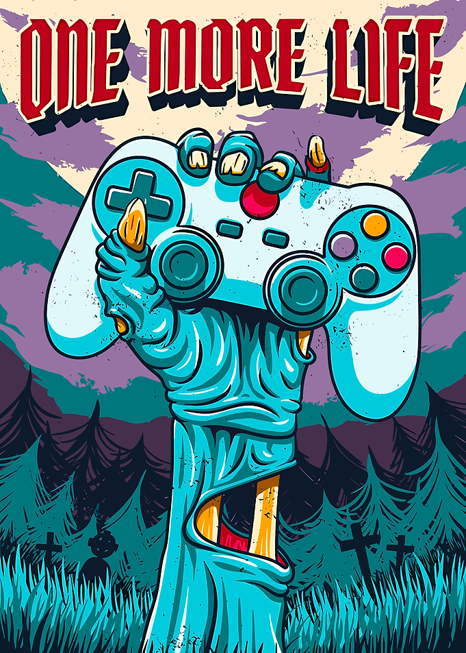 Zombie Hand Holding Video Game Controller